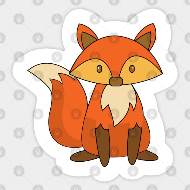 Sitting Fox Sticker by DickinsonDesign